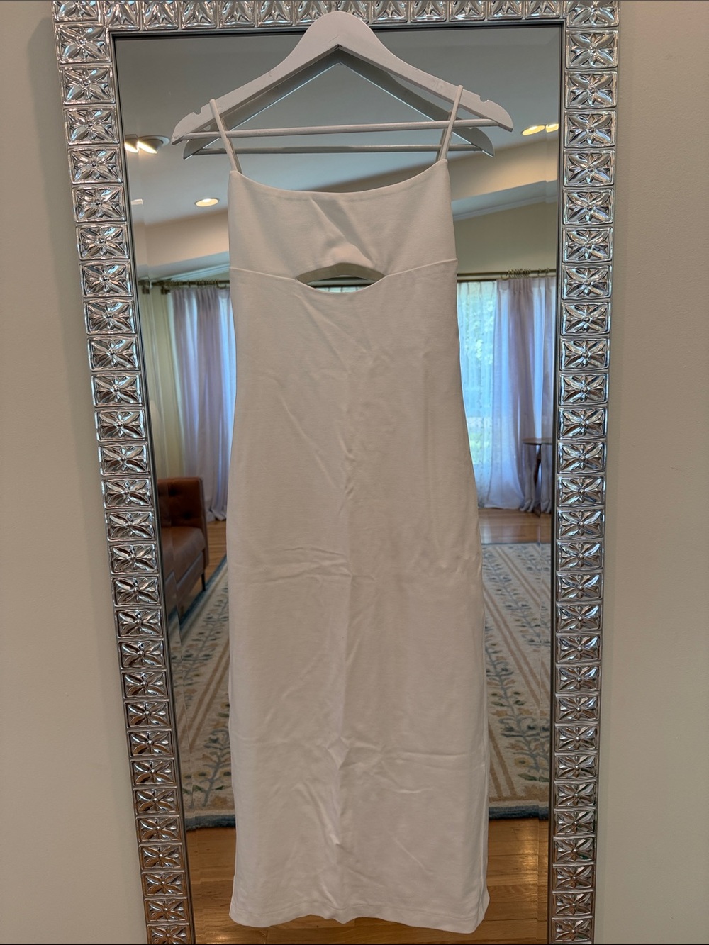 Line & Dot Ivory Spaghetti Strap Midi Dress with Front Keyhole New without tags